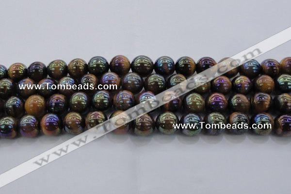 CTE1504 15.5 inches 12mm round AB-color yellow tiger eye beads