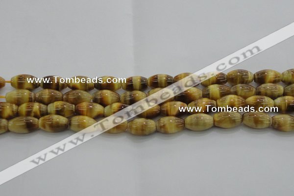 CTE1516 15.5 inches 8*12mm rice golden tiger eye beads wholesale