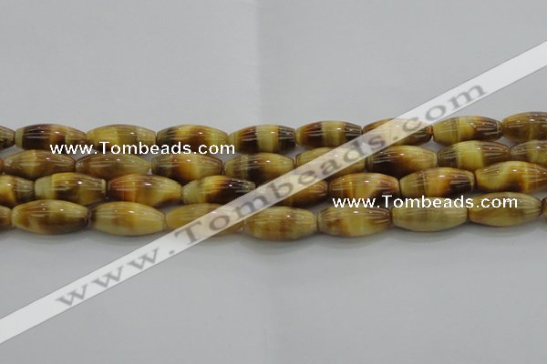 CTE1522 15.5 inches 8*18mm rice golden tiger eye beads wholesale