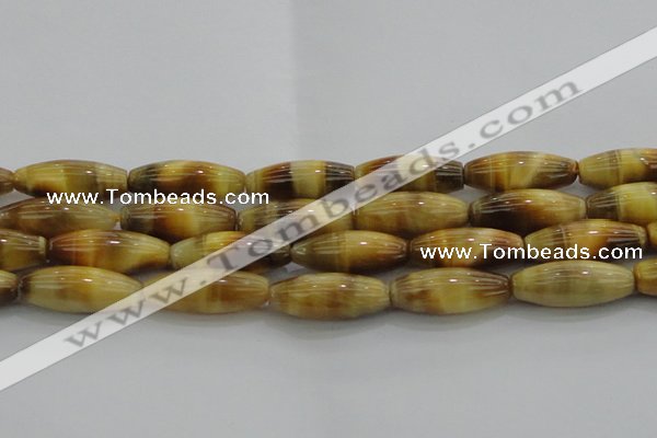 CTE1523 15.5 inches 10*30mm rice golden tiger eye beads wholesale