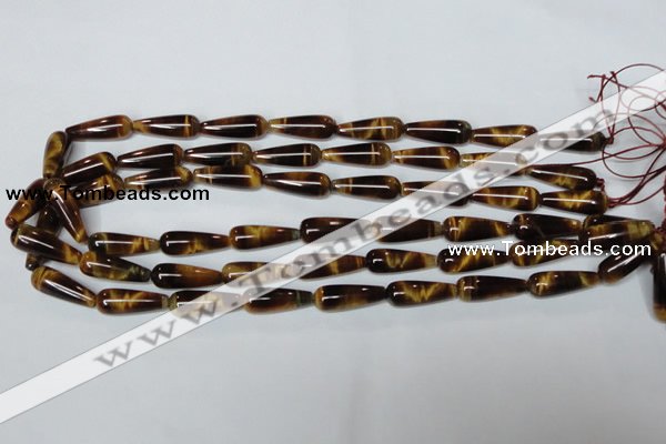 CTE153 15.5 inches 8*22mm teardrop yellow tiger eye gemstone beads