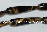 CTE154 15.5 inches 8*35mm teardrop yellow tiger eye gemstone beads