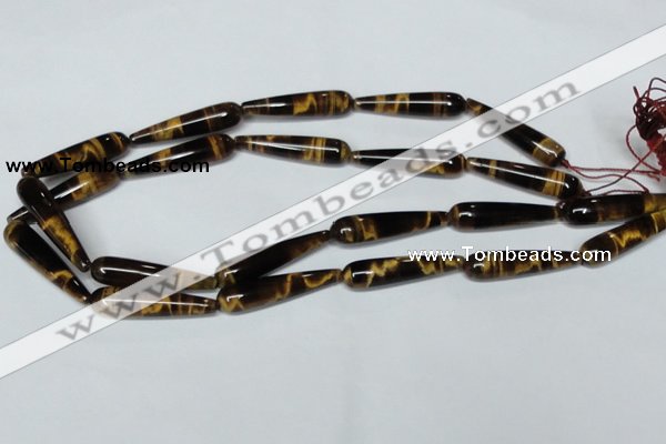 CTE154 15.5 inches 8*35mm teardrop yellow tiger eye gemstone beads