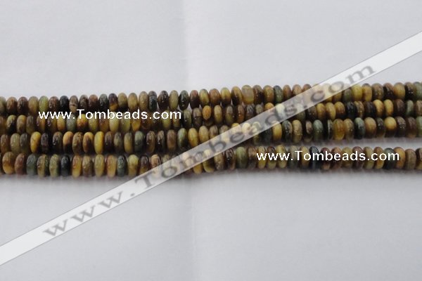 CTE1545 15.5 inches 4*6mm rondelle golden & blue tiger eye beads