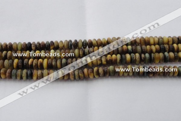 CTE1546 15.5 inches 4*8mm rondelle golden & blue tiger eye beads