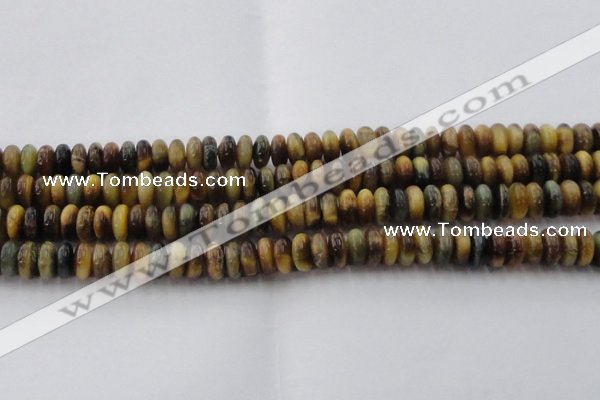 CTE1547 15.5 inches 6*10mm rondelle golden & blue tiger eye beads