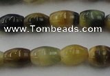 CTE1552 15.5 inches 6*10mm rice golden & blue tiger eye beads wholesale