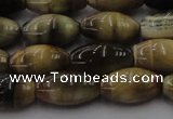 CTE1553 15.5 inches 8*12mm rice golden & blue tiger eye beads wholesale