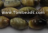 CTE1554 15.5 inches 10*14mm rice golden & blue tiger eye beads wholesale