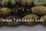 CTE1555 15.5 inches 12*16mm rice golden & blue tiger eye beads wholesale