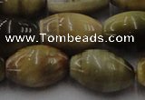 CTE1557 15.5 inches 15*20mm rice golden & blue tiger eye beads wholesale