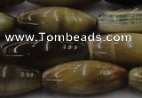 CTE1560 15.5 inches 10*30mm rice golden & blue tiger eye beads wholesale