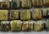 CTE1562 15.5 inches 8*8mm square golden & blue tiger eye beads wholesale