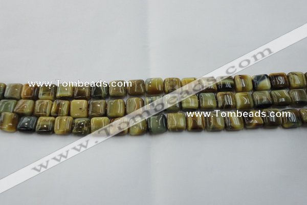 CTE1562 15.5 inches 8*8mm square golden & blue tiger eye beads wholesale