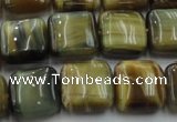 CTE1564 15.5 inches 12*12mm square golden & blue tiger eye beads wholesale