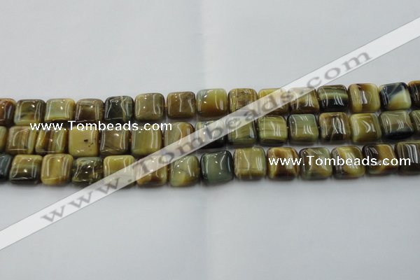 CTE1564 15.5 inches 12*12mm square golden & blue tiger eye beads wholesale