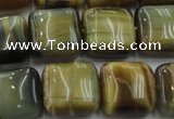 CTE1565 15.5 inches 14*14mm square golden & blue tiger eye beads wholesale