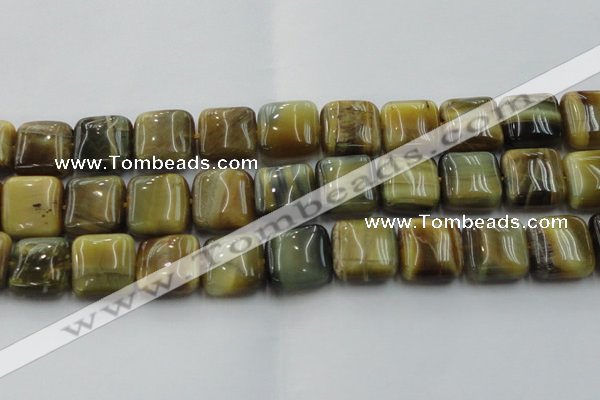 CTE1567 15.5 inches 18*18mm square golden & blue tiger eye beads wholesale