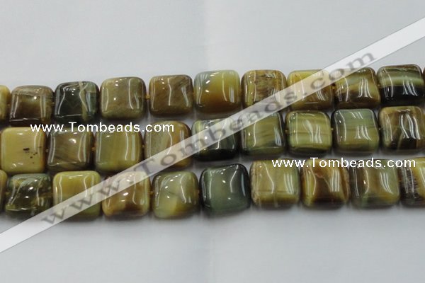 CTE1568 15.5 inches 20*20mm square golden & blue tiger eye beads wholesale