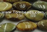 CTE1570 15.5 inches 11*18mm marquise golden & blue tiger eye beads