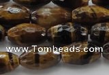 CTE1580 15.5 inches 8*12mm faceted rice yellow tiger eye beads