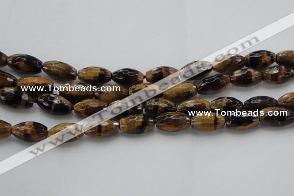 CTE1582 15.5 inches 12*16mm faceted rice yellow tiger eye beads