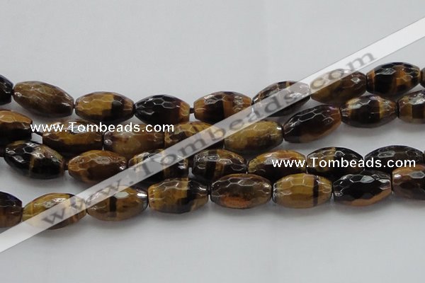 CTE1584 15.5 inches 15*20mm faceted rice yellow tiger eye beads