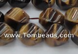 CTE1590 15.5 inches 10*14mm twisted rice yellow tiger eye beads