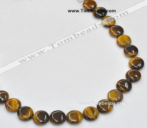 CTE16 15.5 inches 15mm coin yellow tiger eye beads Wholesale