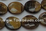 CTE1727 15.5 inches 16mm faceted coin yellow tiger eye beads