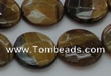 CTE1728 15.5 inches 18mm faceted coin yellow tiger eye beads