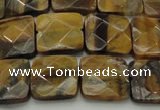 CTE1733 15.5 inches 14*14mm faceted square yellow tiger eye beads