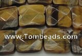 CTE1734 15.5 inches 15*15mm faceted square yellow tiger eye beads