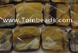 CTE1735 15.5 inches 18*18mm faceted square yellow tiger eye beads