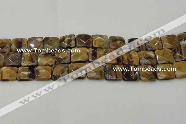 CTE1735 15.5 inches 18*18mm faceted square yellow tiger eye beads