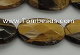 CTE1740 15.5 inches 18*25mm faceted oval yellow tiger eye beads