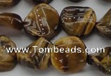 CTE1742 15.5 inches 16mm twisted coin yellow tiger eye beads