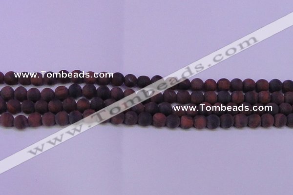 CTE1761 15.5 inches 6mm round matte red tiger eye beads