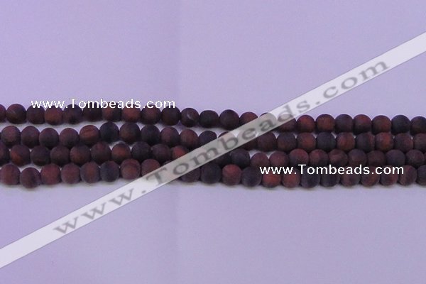 CTE1765 15.5 inches 14mm round matte red tiger eye beads