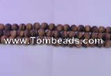 CTE1770 15.5 inches 4mm round matte yellow tiger eye beads