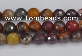 CTE1818 15.5 inches 4mm faceted round red iron tiger beads