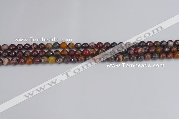 CTE1818 15.5 inches 4mm faceted round red iron tiger beads