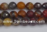 CTE1819 15.5 inches 6mm faceted round red iron tiger beads