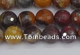 CTE1821 15.5 inches 10mm faceted round red iron tiger beads