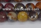 CTE1822 15.5 inches 12mm faceted round red iron tiger beads