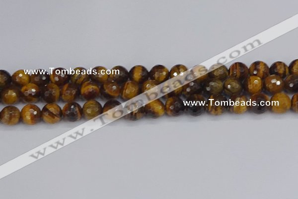 CTE1829 15.5 inches 10mm faceted round yellow tiger eye beads