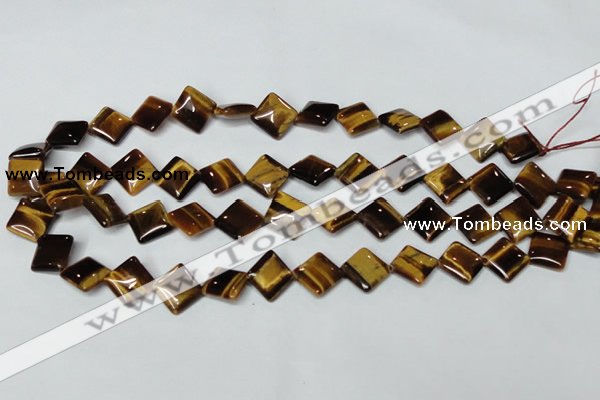 CTE186 15.5 inches 10*10mm diamond yellow tiger eye gemstone beads