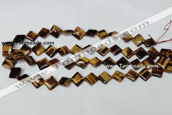 CTE187 15.5 inches 12*12mm diamond yellow tiger eye gemstone beads