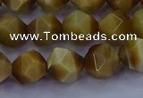 CTE1903 15.5 inches 10mm faceted nuggets golden tiger eye beads