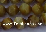 CTE1904 15.5 inches 12mm faceted nuggets golden tiger eye beads